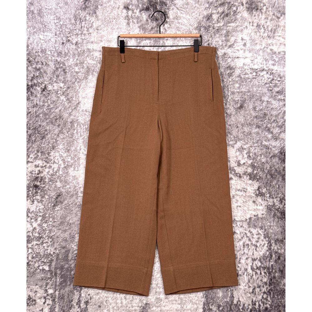 New POETRY Pants 14 Womens Wool Wide Leg Crop Stretch Waist Trouser